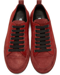 rote niedrige Sneakers von Ann Demeulemeester