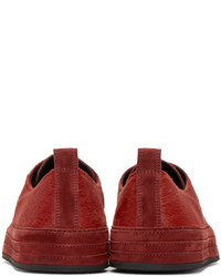 rote niedrige Sneakers von Ann Demeulemeester