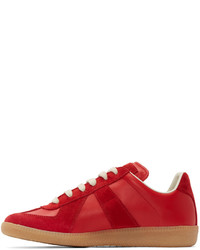 rote niedrige Sneakers von Maison Margiela