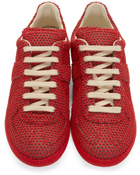 rote niedrige Sneakers von Maison Margiela