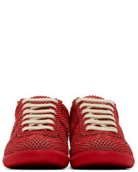 rote niedrige Sneakers von Maison Margiela