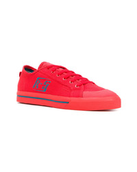 rote niedrige Sneakers von Adidas By Raf Simons