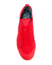 rote niedrige Sneakers von Adidas By Raf Simons