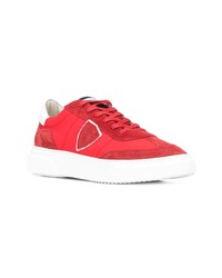 rote niedrige Sneakers von Philippe Model