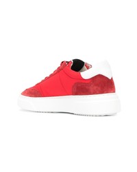 rote niedrige Sneakers von Philippe Model