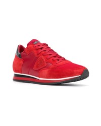 rote niedrige Sneakers von Philippe Model