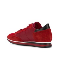 rote niedrige Sneakers von Philippe Model