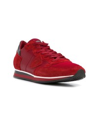 rote niedrige Sneakers von Philippe Model