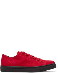 rote niedrige Sneakers von Yohji Yamamoto