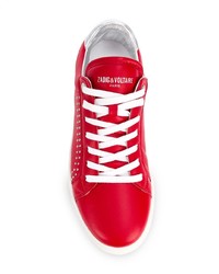 rote niedrige Sneakers von Zadig & Voltaire