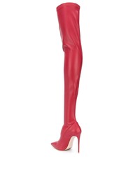 rote Overknee Stiefel aus Leder von Le Silla