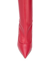 rote Overknee Stiefel aus Leder von Le Silla