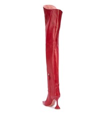 rote Overknee Stiefel aus Leder von Amina Muaddi