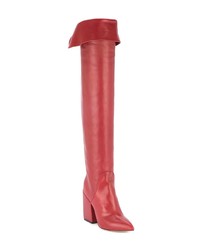 rote Overknee Stiefel aus Leder von Petar Petrov