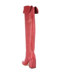rote Overknee Stiefel aus Leder von Petar Petrov