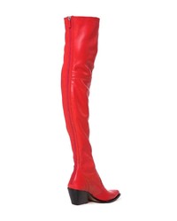 rote Overknee Stiefel aus Leder von Givenchy