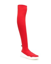 rote Overknee Stiefel aus Segeltuch von Stella McCartney