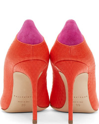 rote Pumps mit Schlangenmuster von Brian Atwood