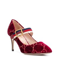 rote Samt Pumps von Gucci