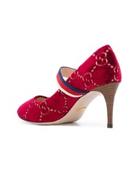 rote Samt Pumps von Gucci