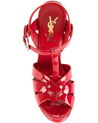 rote Sandalen von Saint Laurent