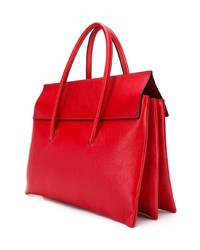 rote Satchel-Tasche aus Leder von Marni