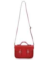 rote Satchel-Tasche aus Leder von Cambridge Silversmiths