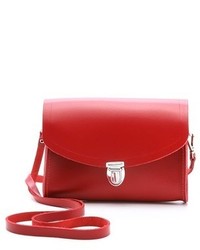 rote Satchel-Tasche aus Leder von Cambridge Silversmiths