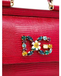 rote Satchel-Tasche aus Leder von Dolce & Gabbana