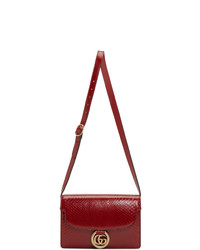 rote Satchel-Tasche aus Leder von Gucci