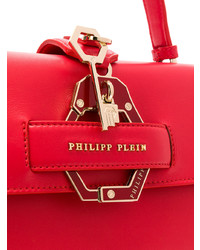 rote Satchel-Tasche aus Leder von Philipp Plein