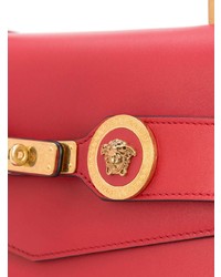 rote Satchel-Tasche aus Leder von Versace