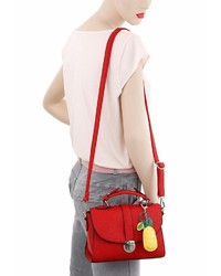 rote Satchel-Tasche aus Leder von J. JAYZ