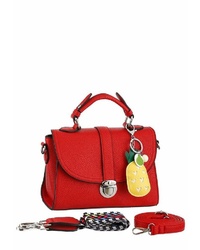 rote Satchel-Tasche aus Leder von J. JAYZ
