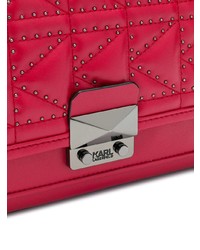 rote Satchel-Tasche aus Leder von Karl Lagerfeld