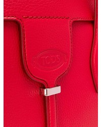 rote Satchel-Tasche aus Leder von Tod's