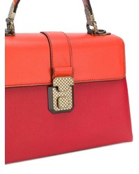 rote Satchel-Tasche aus Leder von Bottega Veneta