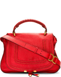 rote Satchel-Tasche aus Leder von Chloé