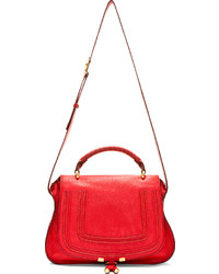 rote Satchel-Tasche aus Leder von Chloé