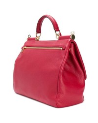 rote Satchel-Tasche aus Leder von Dolce & Gabbana