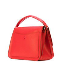 rote Satchel-Tasche aus Leder von Tod's