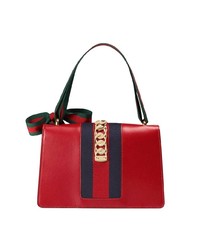 rote Satchel-Tasche aus Leder von Gucci