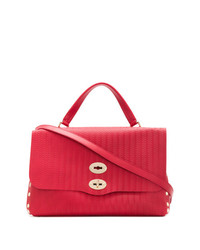 rote Satchel-Tasche aus Leder von Zanellato