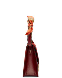 rote Satchel-Tasche aus Wildleder von Gucci