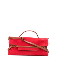 rote Satchel-Tasche aus Wildleder von Zanellato