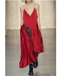 rote Satin Bluse von DKNY