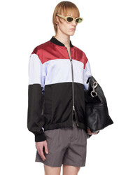 rote Satin Bomberjacke von Dries Van Noten