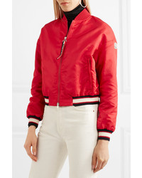 rote Satin Bomberjacke von Moncler