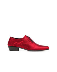 rote Satin Oxford Schuhe