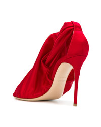 rote Satin Sandaletten von Casadei
